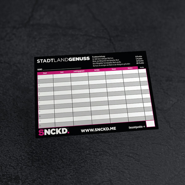 Stadt Land Genuss - das Spiel